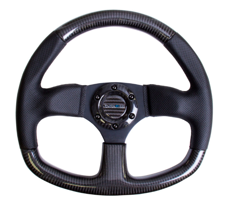 NRG CARBON FIBER STEERING WHEEL FLAT BOTTOM