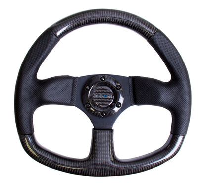 NRG CARBON FIBER STEERING WHEEL FLAT BOTTOM