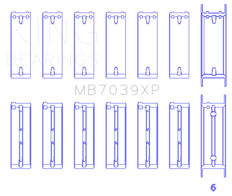 King Engine Bearings Performance Main Bearing Set | BMW M20/M50 2.0L/2.5L/2.7L (MB7039XPSTDX)