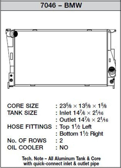CSF High Performance Radiator - A/T Only | E-Chassis N55