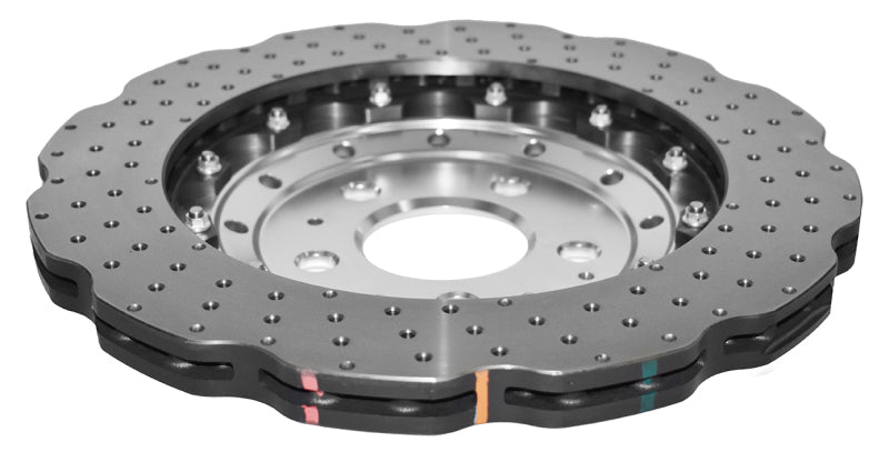 DBA Rear 5000 Series Drilled Wavy Rotor w/ Silver Hat | Audi RS5 (13-16) (DBA52835WSLVXD)