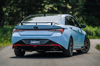 MBRP Armor Pro 5in OD CF Tips Dual Outlet 3in Cat Back Exhaust | Hyundai Elantra N (22-23) (S47103CF)