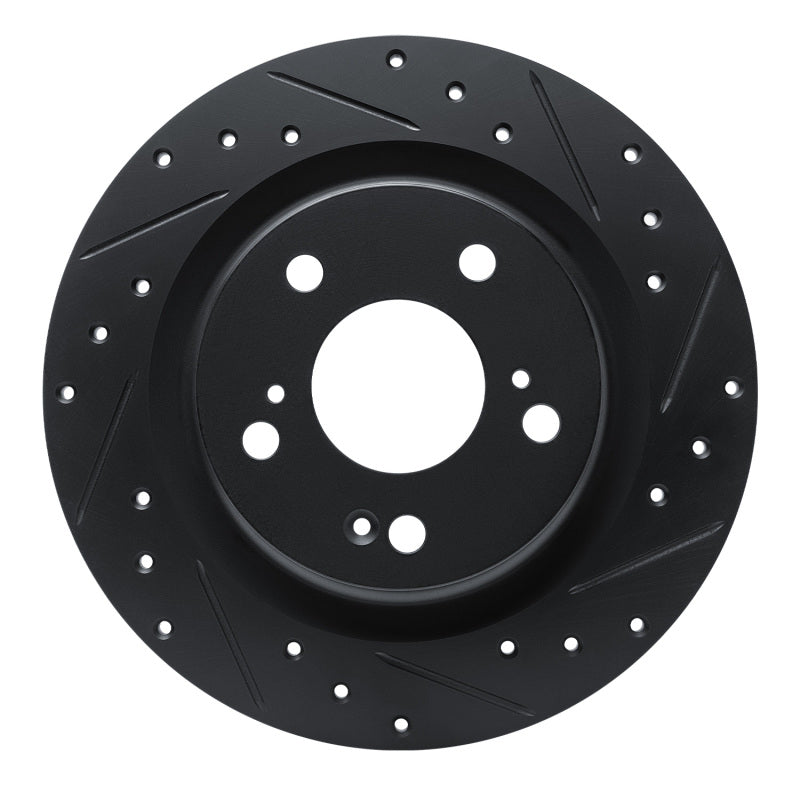 R1 17-25 Integra Rear Drilled & Slotted Black Rotor | Honda Civic/Type R/Acura Integra (ECB-59067R)