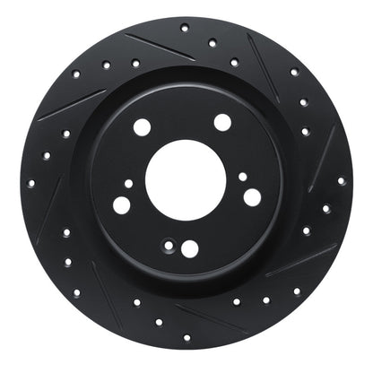 R1 17-25 Integra Rear Drilled & Slotted Black Rotor | Honda Civic/Type R/Acura Integra (ECB-59067R)