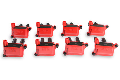 MSD 82558 Ignition Coils 2005-2020 Hemi 5.7L/6.1L/6.2L/6.4L engines, Red, 8-Pack