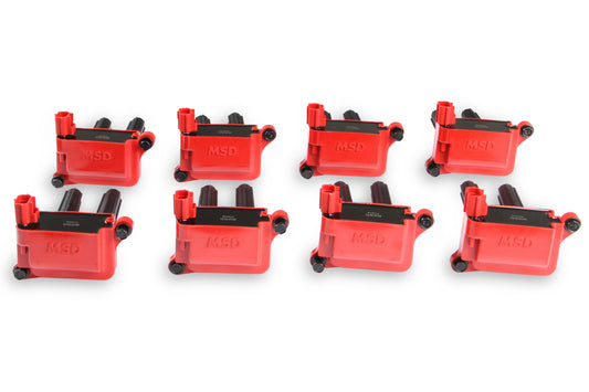 MSD 82558 Ignition Coils 2005-2020 Hemi 5.7L/6.1L/6.2L/6.4L engines, Red, 8-Pack