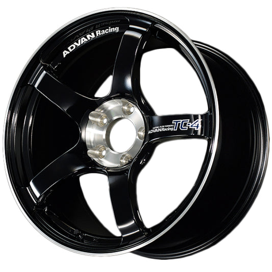 Advan TC4 18x10 +35 5-114.3 Racing Gloss Black and Diamond Cut Wheel-WheelFlip