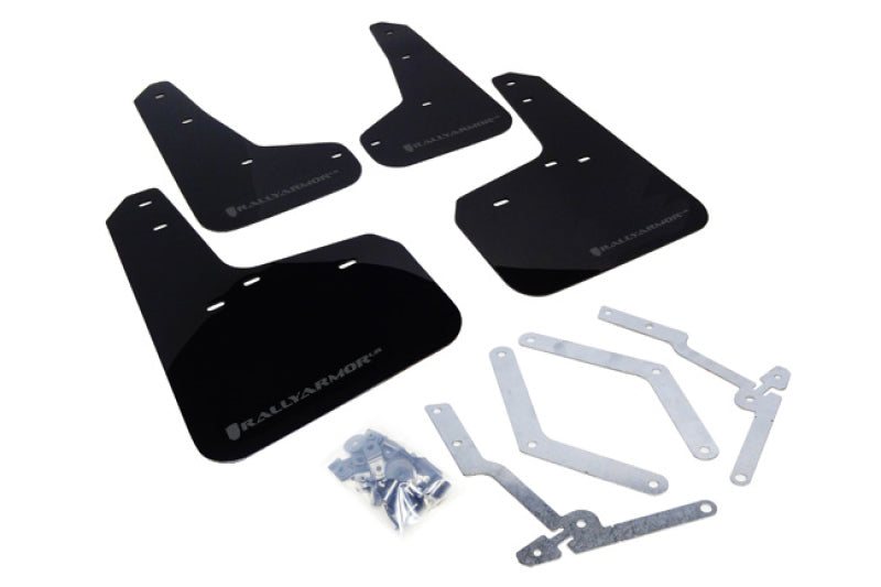 Rally Armor Mud Flaps Grey Logo For 12-19 Focus ST/RS/SE MF27-UR-BLK/GRY