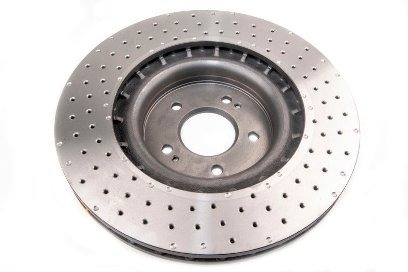 DBA 4000 Series Front Drilled & Dimpled Rotor | Kia Stinger (18) w/ Brembo Brakes (DBA43342XD)