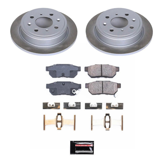 PowerStop 88-91 Honda Prelude Rear Semi-Coated Rotor Kit (SC408)