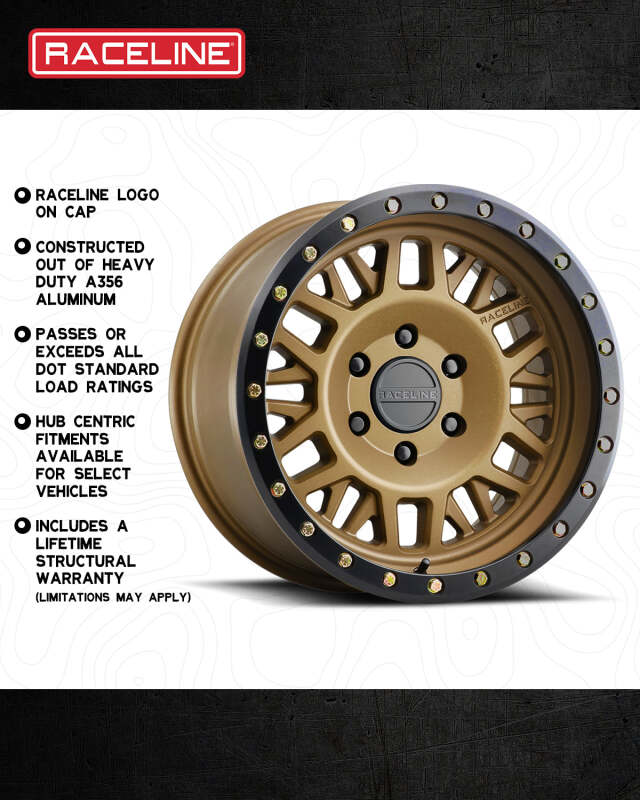 (set of 4) Raceline 951 Ryno Bronze | 17x8.5" +0mm | 6x139.7mm Wheel