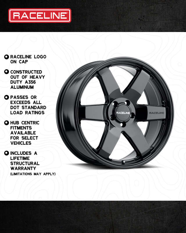 Raceline 942 Addict Gloss Black | 18x8" +35mm | 6x135mm Wheel