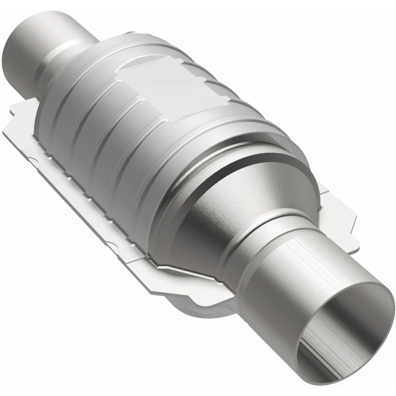 MagnaFlow Univ Cat Conv 2.5in Inlet/Outlet Ctr/Ctr Round 9in Body L x 5.125in W x 13in Overall L