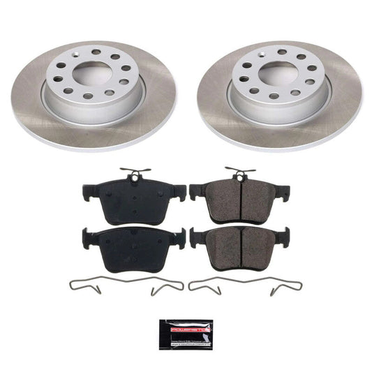 PowerStop 15-19 Volkswagen e-Golf Rear Semi-Coated Rotor Kit (SC7093)