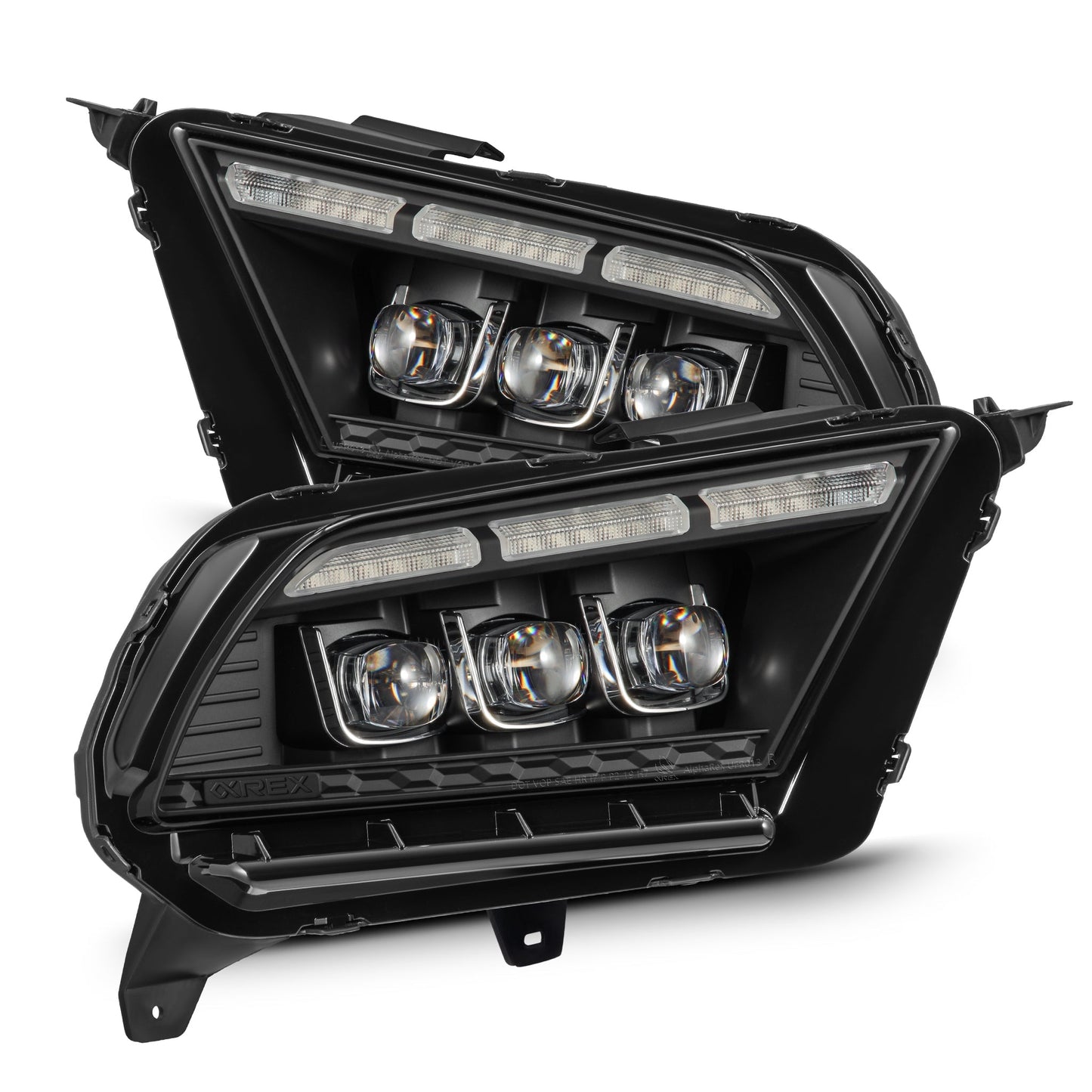 AlphaRex 10-12 Ford Mustang MK II NOVA-Series LED Projector Headlights Black
