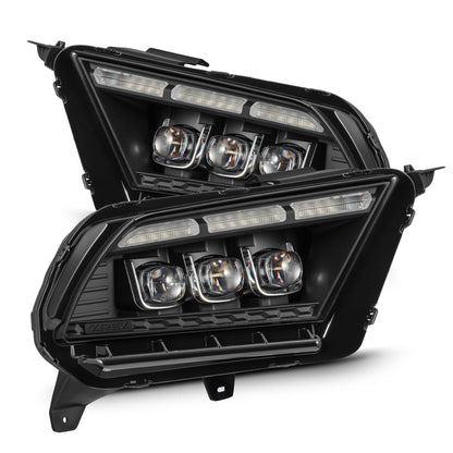 AlphaRex 10-12 Ford Mustang MK II NOVA-Series LED Projector Headlights Black