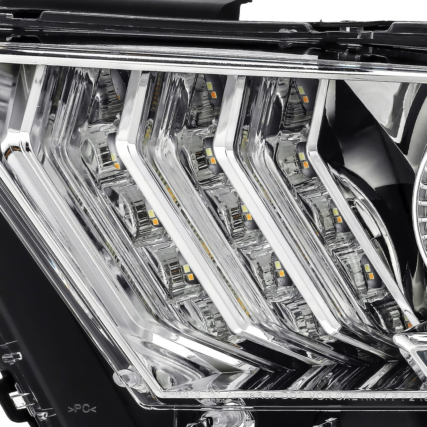AlphaRex 10-12 Ford Mustang PRO-Series Halogen Projector Headlights Chrome