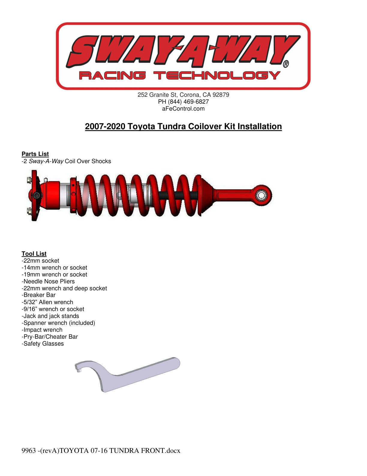 aFe 2.5in Front Coilover Kit | Toyota Tundra (07-17) (101-5600-06)