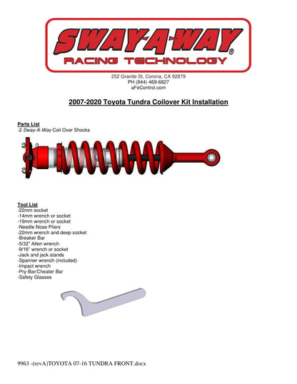 aFe 2.5in Front Coilover Kit | Toyota Tundra (07-17) (101-5600-06)
