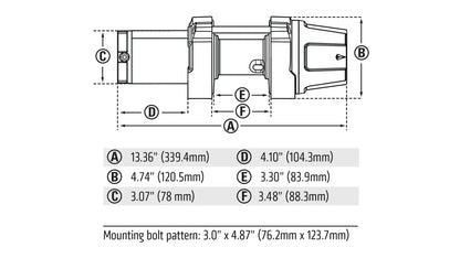 WARN 101035 VRX 35 ATV UTV Quad Winch 3500 Lb 50' 7/32 Cable Roller Fairlead