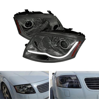 Spec-D LED Bar Projector Headlights, Chrome/Smoked | Audi TT (99-06) (2LHP-TT99G-RS)