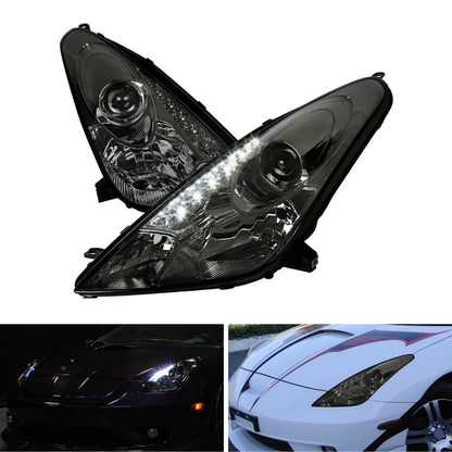 Spec-D Projector Headlights w/SMD LED Strip, Chrome/Smoked | Toyota Celica (00-05) (LHP-CEL00G-RS)