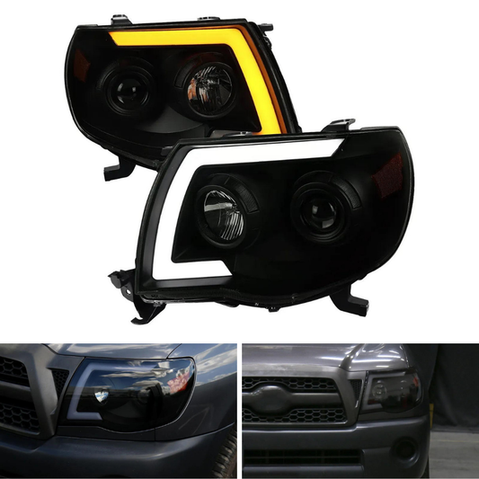 Spec-D LED Projector Headlights, Sequential Turn Signal | Toyota Tacoma (05-11) (2LHP-TAC06SM-SQ-RS)