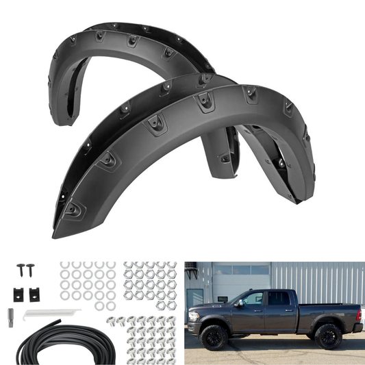 Spec-D 4PC Smooth Pocket Rivet Fender Flares | Dodge Ram 2500/3500 (19-24) (FDF-RAM1925A-PK-MP)
