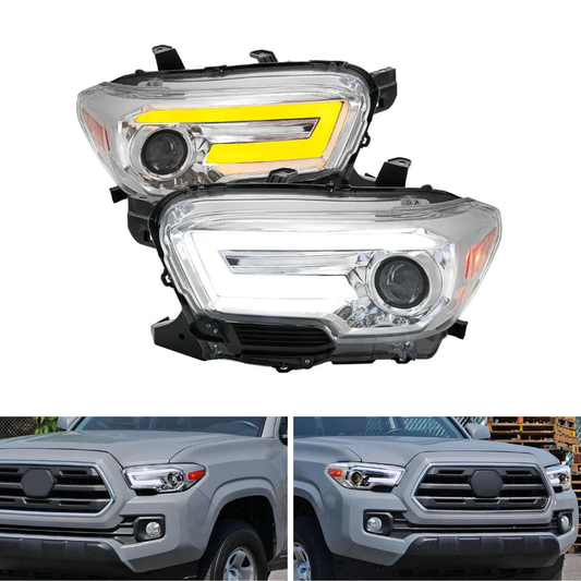 Spec-D Switchback Sequential LED Projector Headlights | Toyota Tacoma (16-23) (2LHP-TAC16-SQ-RS)