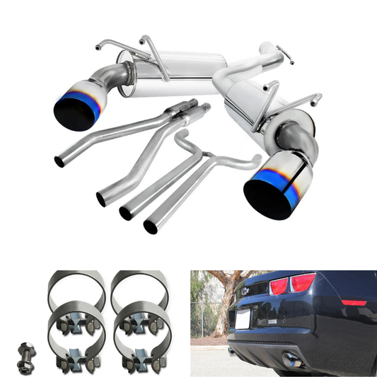 Spec-D 3.6L V6 SS Dual Catback Exhaust, Burnt Tips | Chevrolet Camaro (10-15) (MFCAT2-CMR10T-SD)