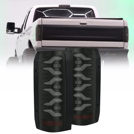 AlphaRex LUXX-Series LED Tail Lights Black | Ford F-Series/Bronco (87-96) (658005)