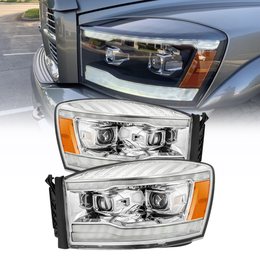 AlphaRex PRO-Series D&S Chrome Headlights Dodge Ram 1500/2500/3500 (06-08) (880531)
