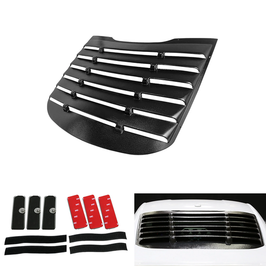 Spec-D Vintage Style Rear Window Louver, Textured ABS | Ford Mustang Coupe (15-24) (WLUR-MST15BK)
