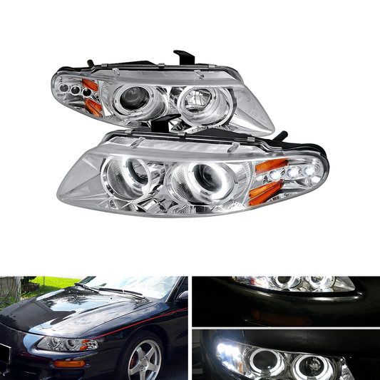 Spec-D Chrome Dual Halo Projector Headlights | Dodge Avenger / Sebring Coupe (97-00) (2LHP-AVG97-TM)