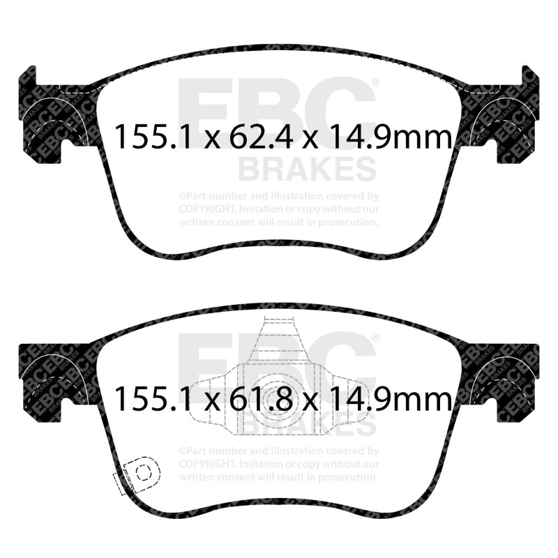 EBC Brakes DP33109C Redstuff Ceramic Low Dust Brake Pads for 18-22 Accord