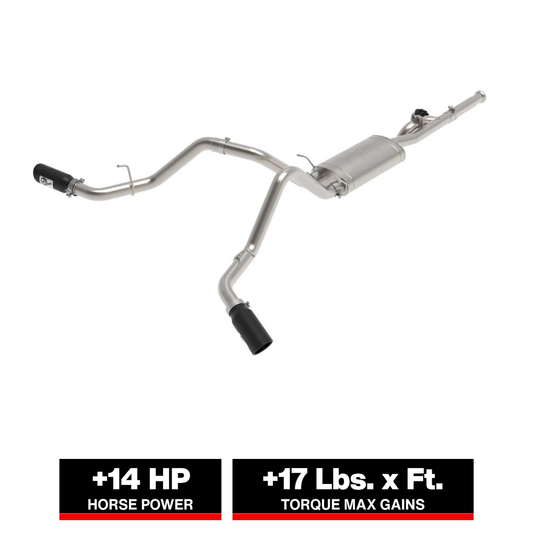 aFe Gemini XV 3in SS Cat-Back Exhaust w/ Cut-Out Black Tips | Silverado 1500 (09-18) (49-34131-B)