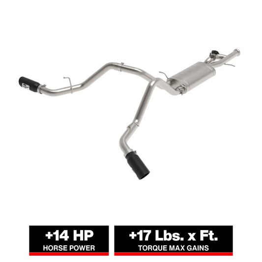 aFe Gemini XV 3in SS Cat-Back Exhaust w/ Cut-Out Black Tips | Silverado 1500 (09-18) (49-34133-B)