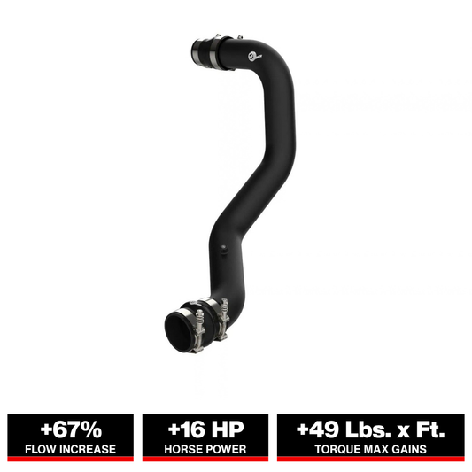 aFe 3 IN Aluminum Hot Charge Pipe Black | GM Diesel Trucks 04.5-10 V8-6.6L LLY/LBZ/LMM (46-20049)