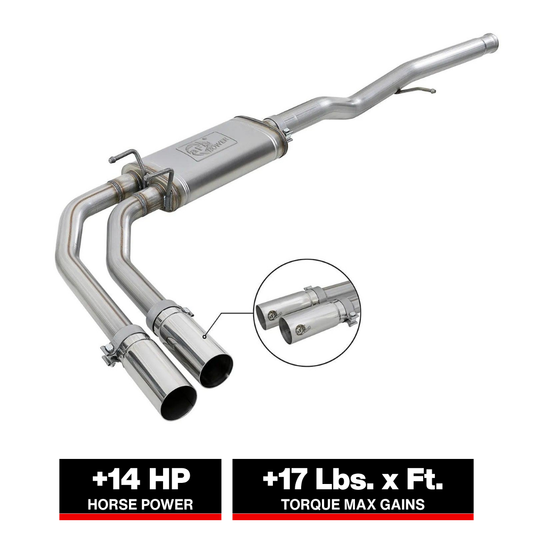 aFe 3in to 2.5in SS Cat-Back Exhaust | GM Silverado/Sierra 1500 V6-4.3L/V8-4.6L (09-18) (49-44098-P)