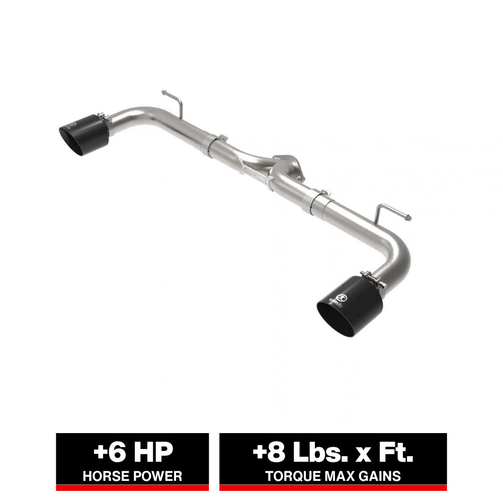 aFe 2.5in SS Axle-Back Exhaust System w/ Black Tips Mazda 3 (14-18) (49-37014-B)
