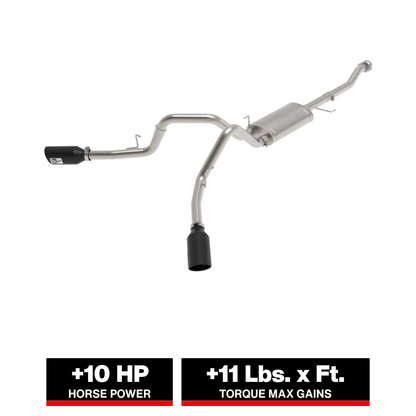 aFe 3in 304 SS D&S Cat-Back Exhaust Dual Side Exit w/ Black Tip | Ford F-150 (21) (49-33126-B)