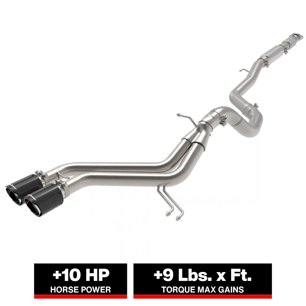 aFe Takeda 2.5in to 3in SS D&S Cat-Back Exhaust w/ CF Tips | Hyundai Veloster (13-17) (49-37018-C)