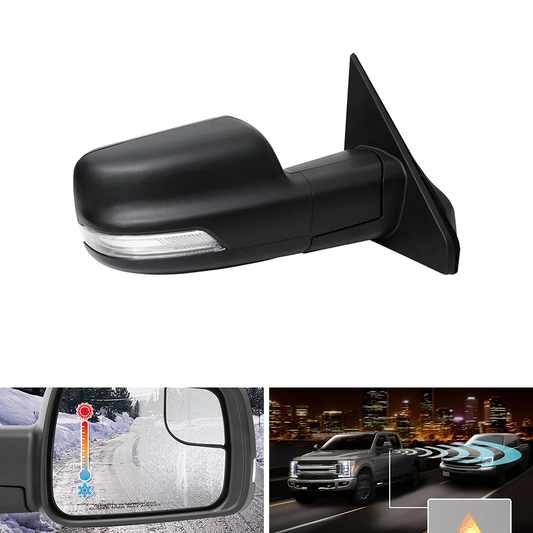 Spec-D Black Power Adj Heated BSD Mirror, Auto-Fold, Passenger | Dodge RAM 1500 (19-24) (RMV-RAM1915HPATR-FS)