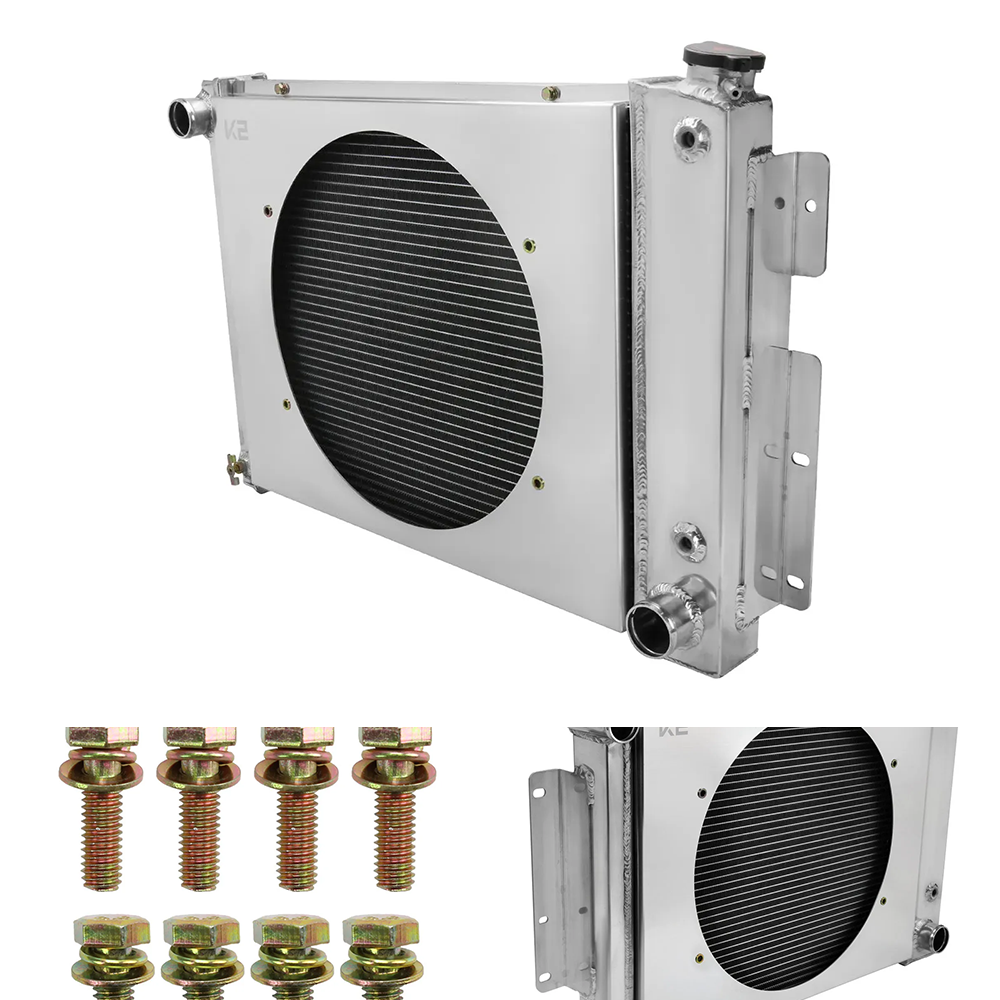 Spec-D 3-Row Aluminum Radiator w/ Fan Shroud | Chevrolet Camaro 4.1L L6/V8 (67-69) (RAD3F-CMR67V8)