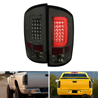 Spec-D LED Tail Lights Chrome Housing Smoked Lens | Dodge RAM 1500/2500/3500 (02-06) (LT-RAM02GLED-G2-TM)