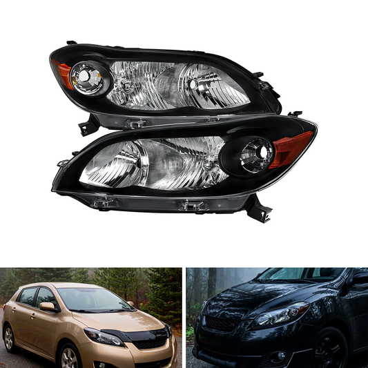 Spec-D Matte Black Factory Style Replacement Headlights | Toyota Matrix (09-13) (2LH-TRIX09JM-JO)
