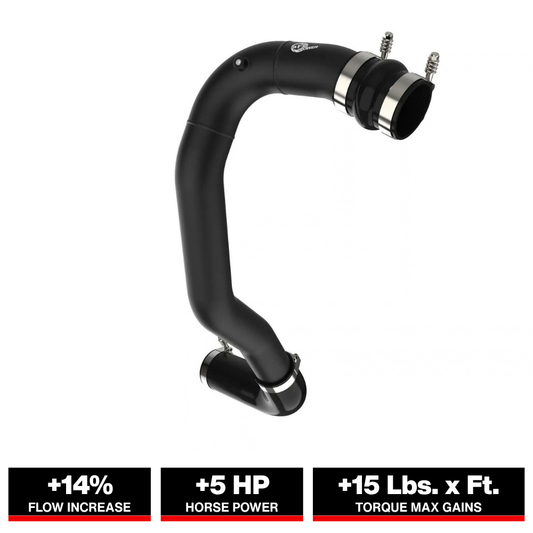 aFe 3in Aluminum Hot Charge Pipe Black | Ford Trucks V8-6.4L (08-10) (46-20079-B)