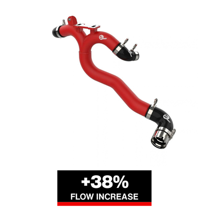 aFe 3in Aluminum Hot Charge Pipe Red | Kia Stinger (18-20)/G70 (19-22) (46-20508-R)