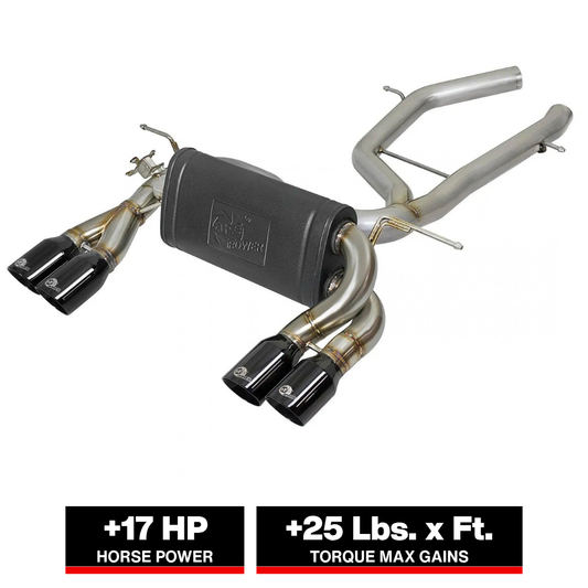 aFe MACH Force-Xp 2-1/2in SS Axle Back Exhaust w/Black Tips | BMW M3 / M4 (F80 / F82) (49-36338-B)