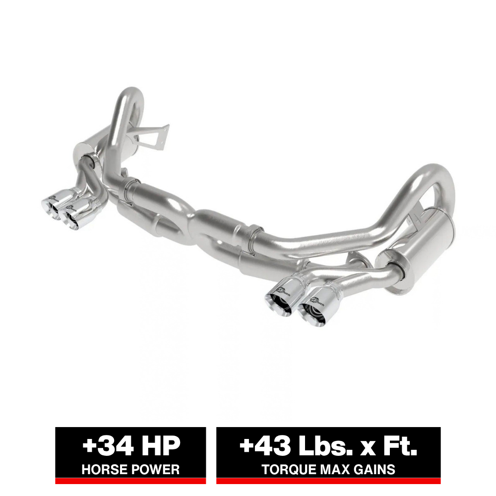 aFe MACHForce XP 12-16 Porsche 911 Carrera H6-3.8L SS-304 Cat-Back Exhaust w/ Polished Quad Tips | Porsche 911 (991) 3.8L (49-36406-1P)